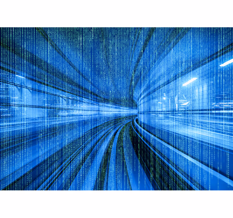 Dynamic Digital Flow abstract mural wallpaper - TenStickers