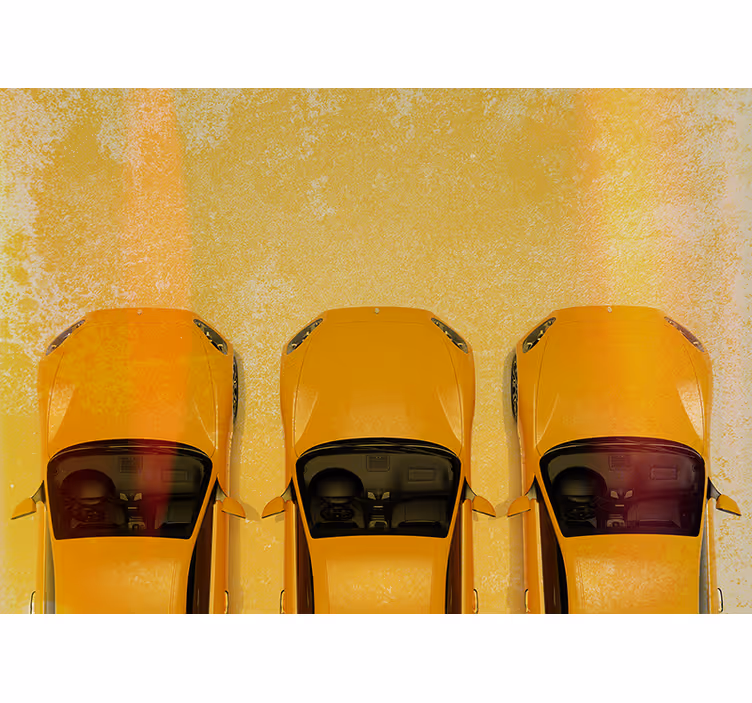 Yellow Sport Cars automotive wall murals - TenStickers