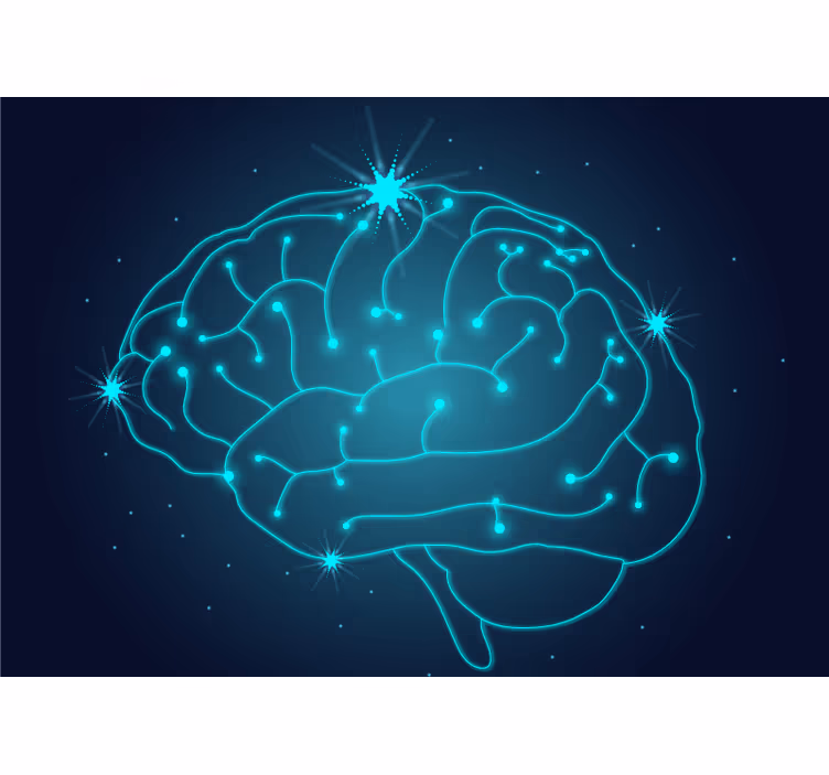 Neon Brain Concept abstract mural wallpaper - TenStickers