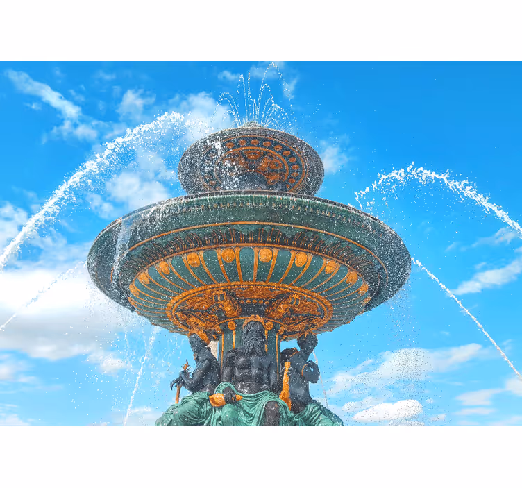 Majestic Fountain Sculpture wall mural city - TenStickers