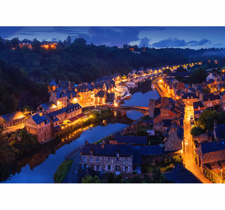 Medieval Village Lights wall mural city - TenStickers