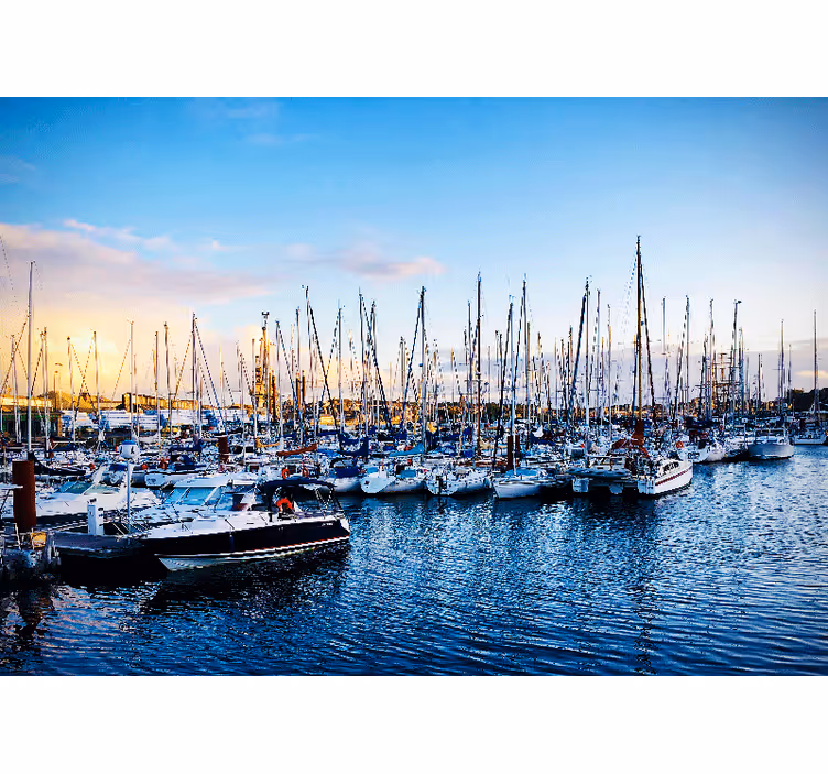 Harbor with Masts wall mural city - TenStickers