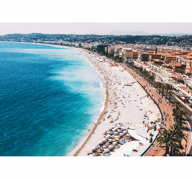 French Beach Paradise wall mural city - TenStickers