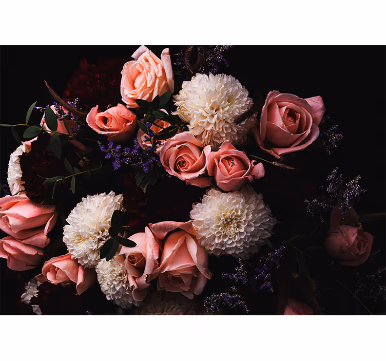 Graceful Botanical Composition flowers wall mural - TenStickers