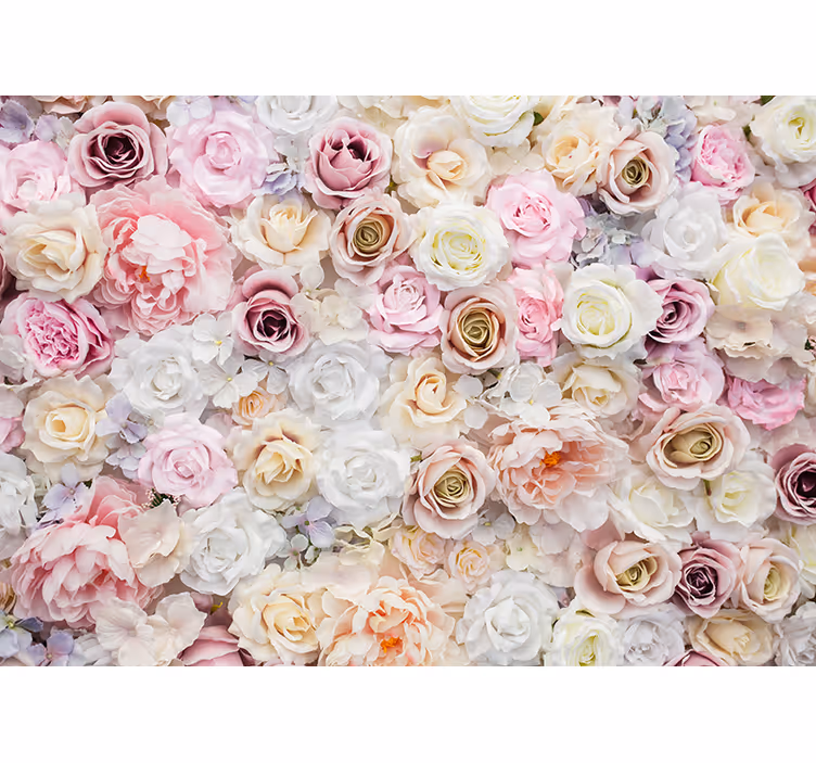 Flowers wall mural delicate rose arrangement - TenStickers