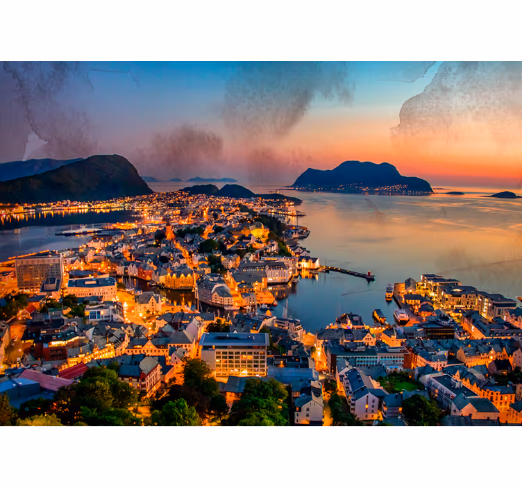 Scenic Coastal View wall mural city - TenStickers
