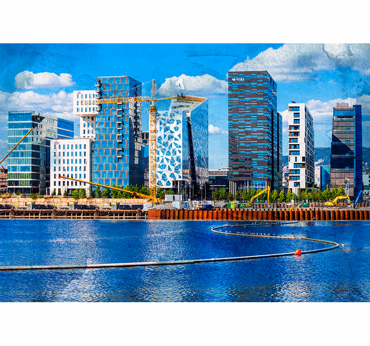 Modern Urban Landscape wall mural city - TenStickers