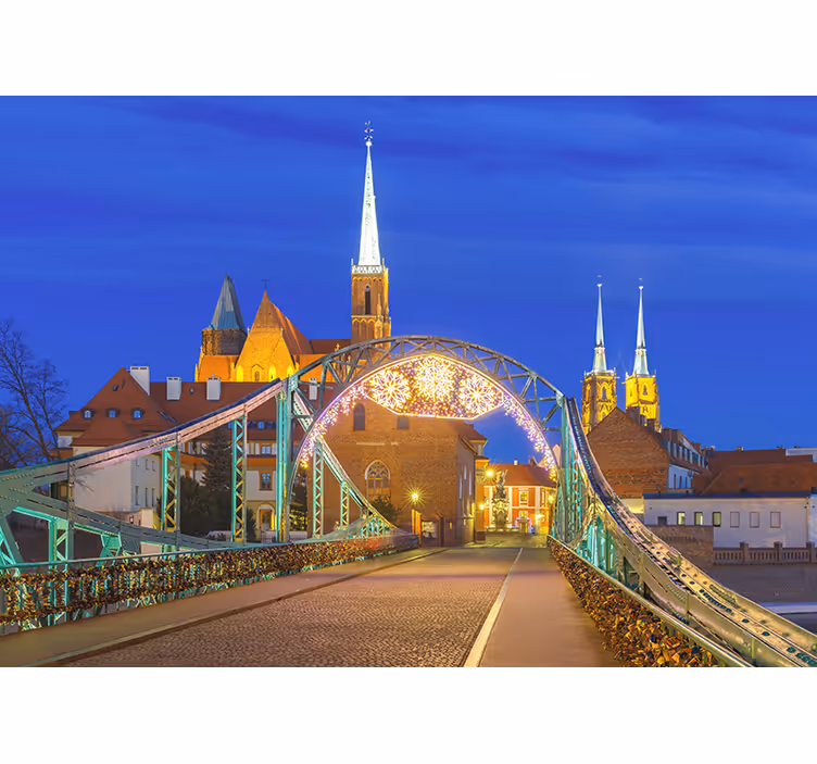 Historic Bridge View wall mural city - TenStickers