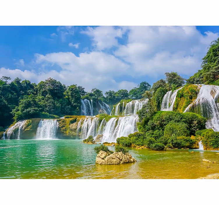 Waterfall wall mural tranquil waterfalls view - TenStickers
