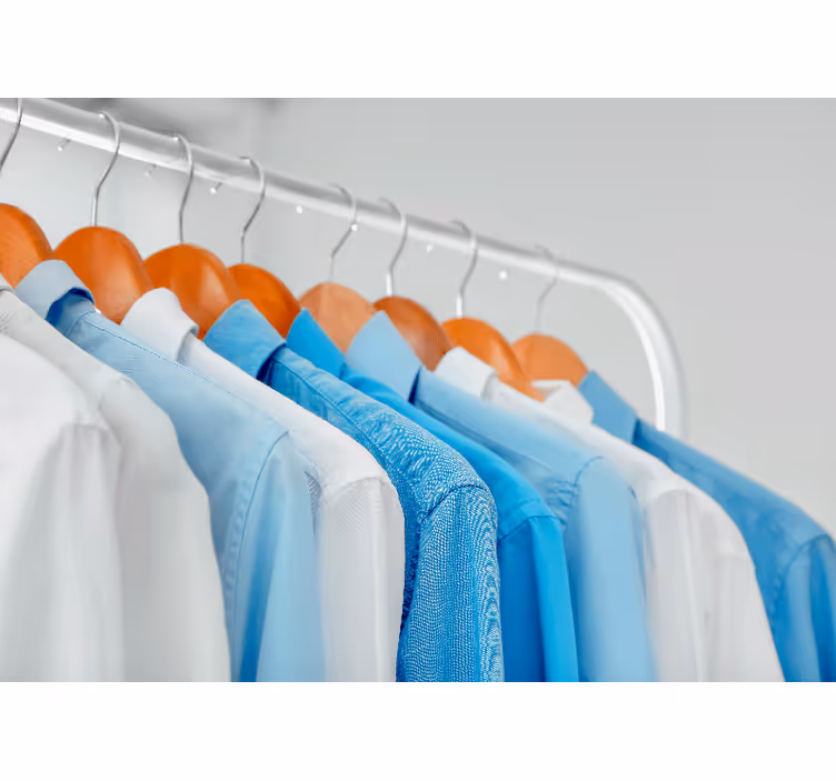 Hanging Blue Shirts other wall mural pattern - TenStickers