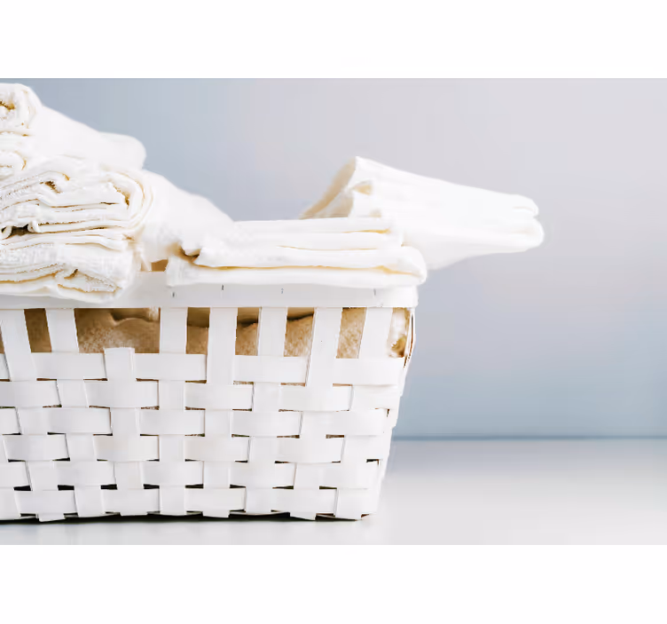 Elegant Towel Basket wall mural bathroom - TenStickers