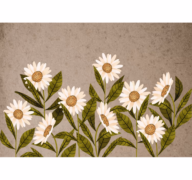 Charming Daisy Arrangement flowers wall mural - TenStickers