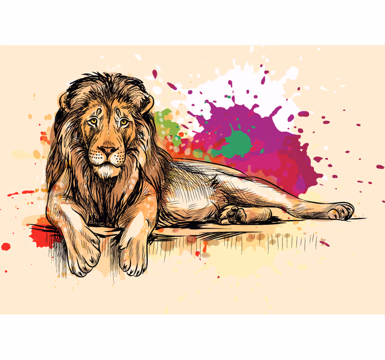 Wall mural lion majestic lion design - TenStickers