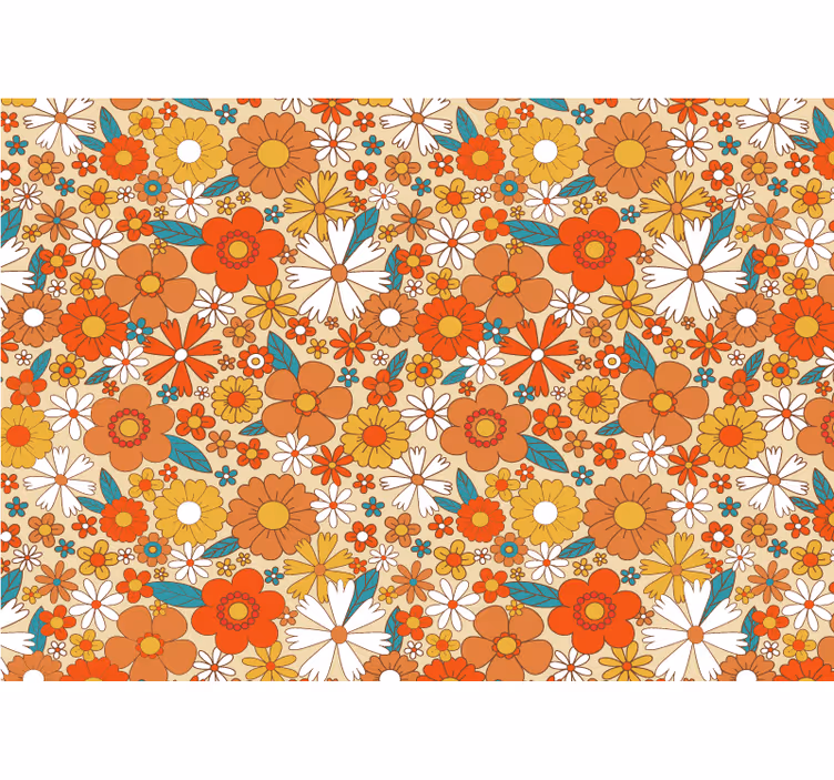 Flowers wall mural vibrant floral design - TenStickers