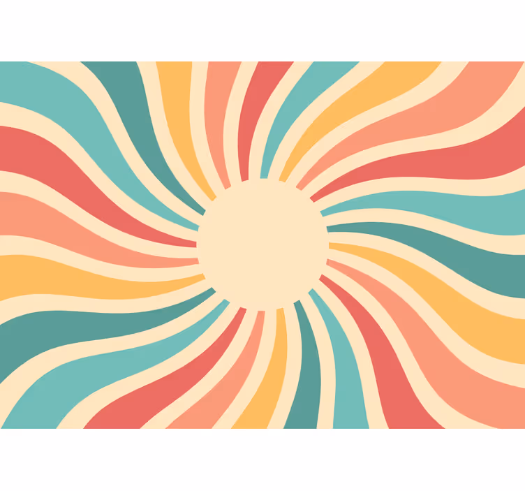 Abstract mural wallpaper radiating color waves - TenStickers