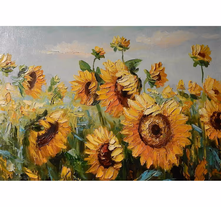 Flowers wall mural sunflower meadow bloom - TenStickers