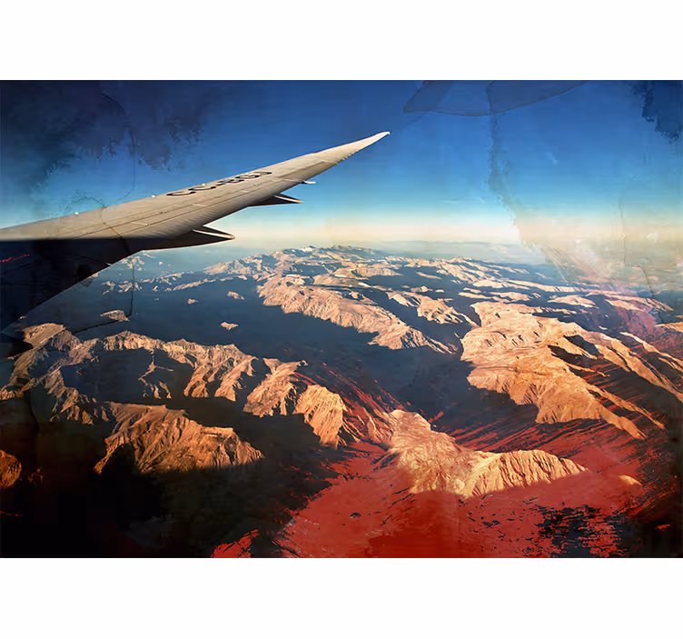Automotive wall murals aerial mountain view - TenStickers