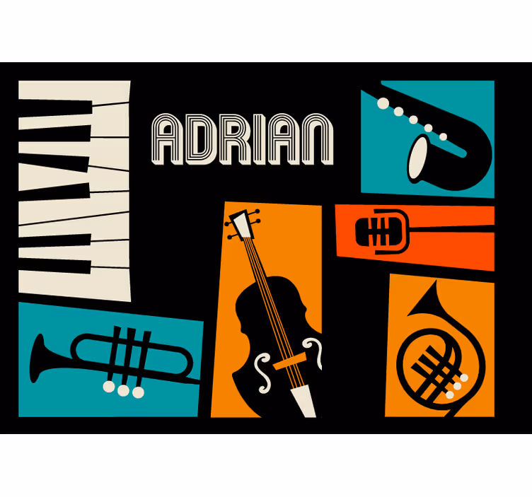 Wall mural music vibrant musical instruments - TenStickers