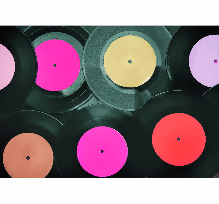 Wall mural music vinyl records collection - TenStickers