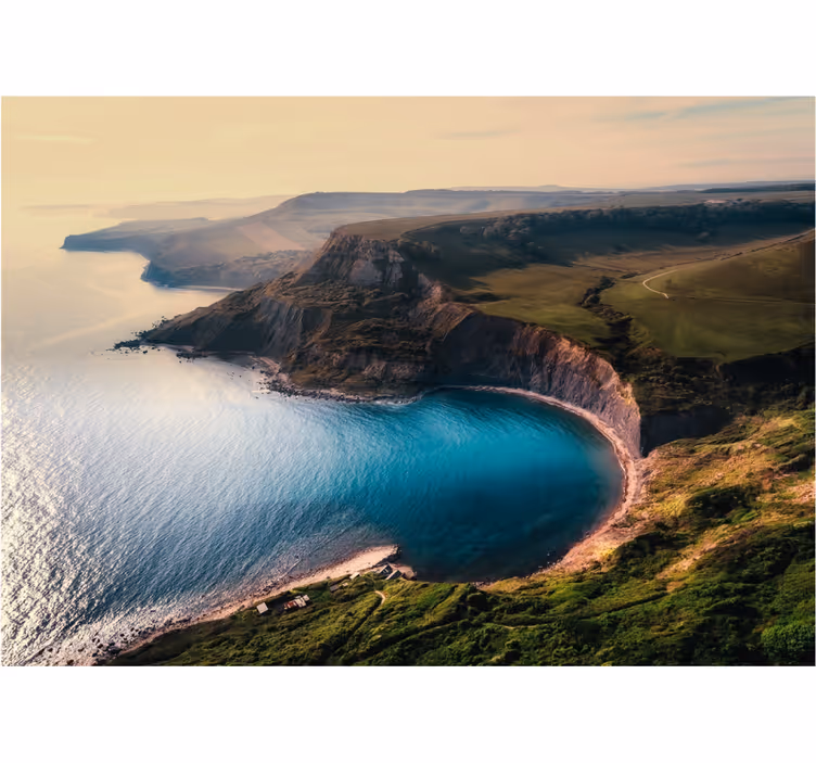 Lush coastal horizon landscape wall mural - TenStickers