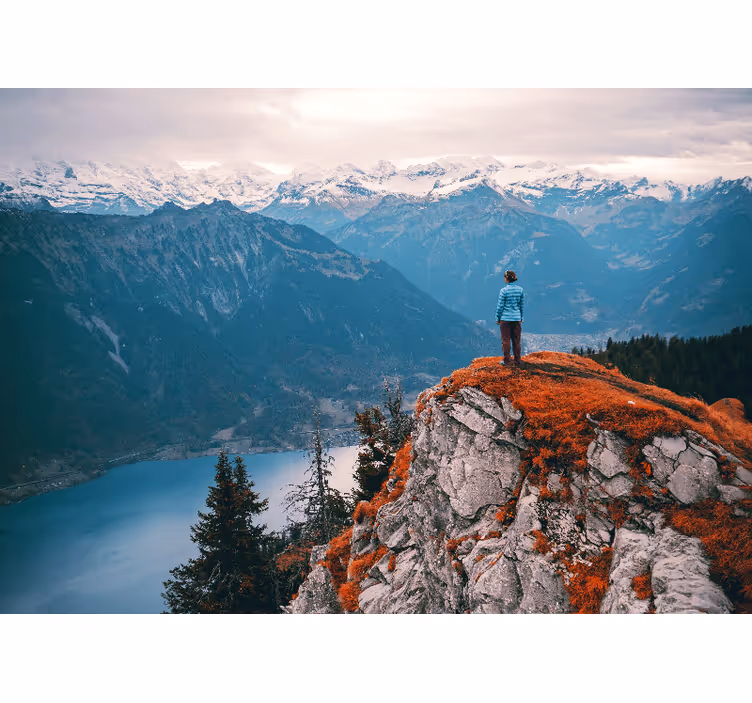 Landscape wall mural mountain view calm - TenStickers