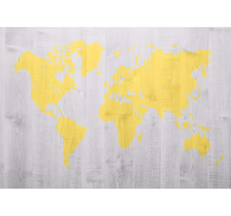 Wall mural world map yellow world map - TenStickers