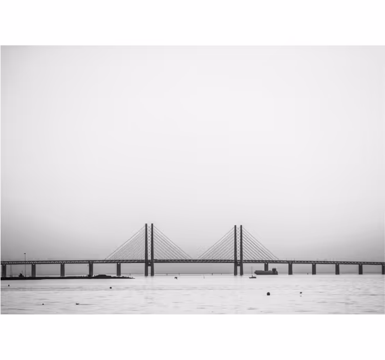 Wall mural city bridge over water - TenStickers