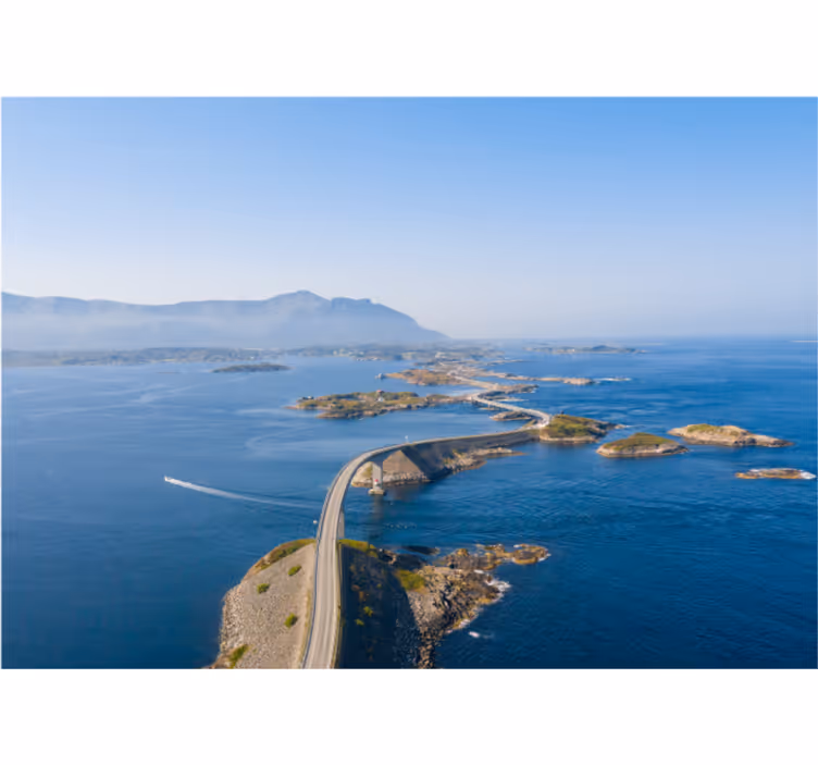 Mountain wall mural coastal pathway view - TenStickers