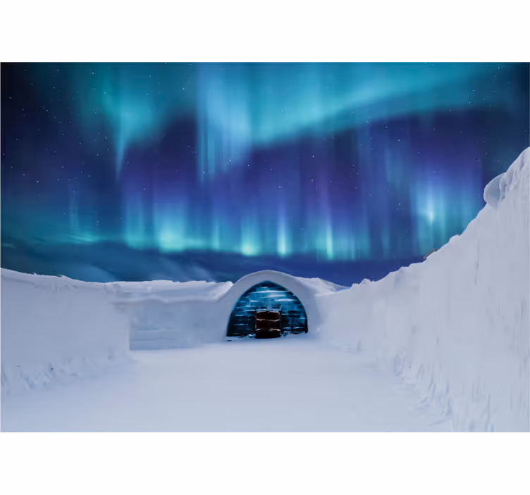 Landscape wall mural aurora borealis wonderland - TenStickers