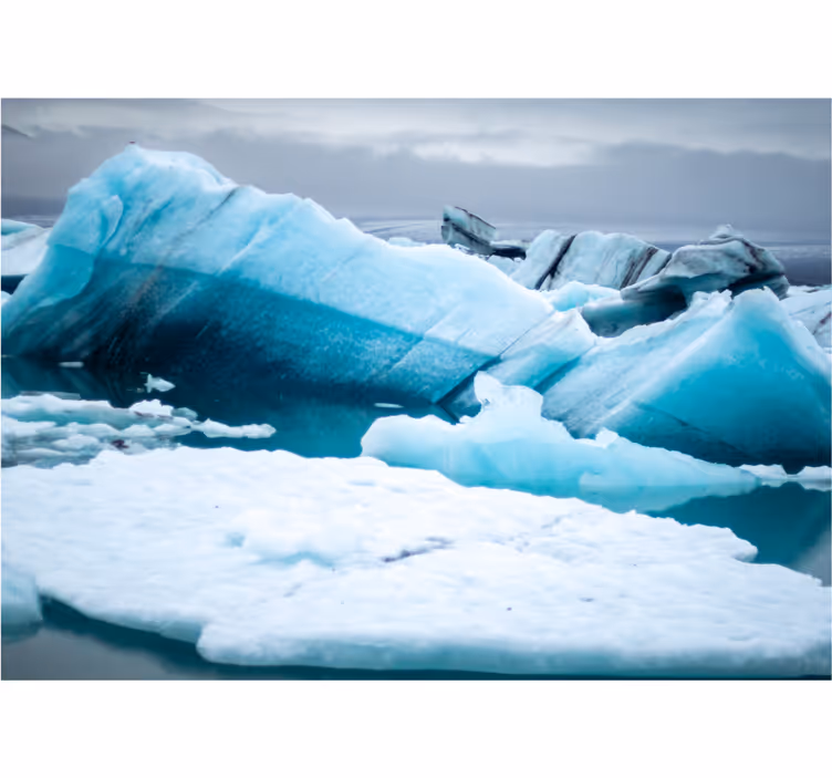Mountain wall mural glacial ice formations - TenStickers