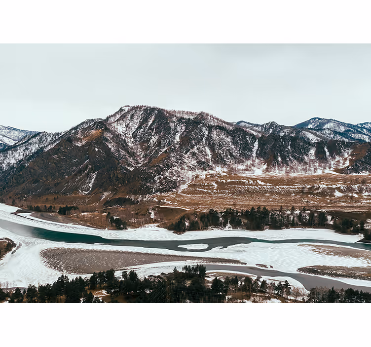 Landscape wall mural mountain river scene - TenStickers