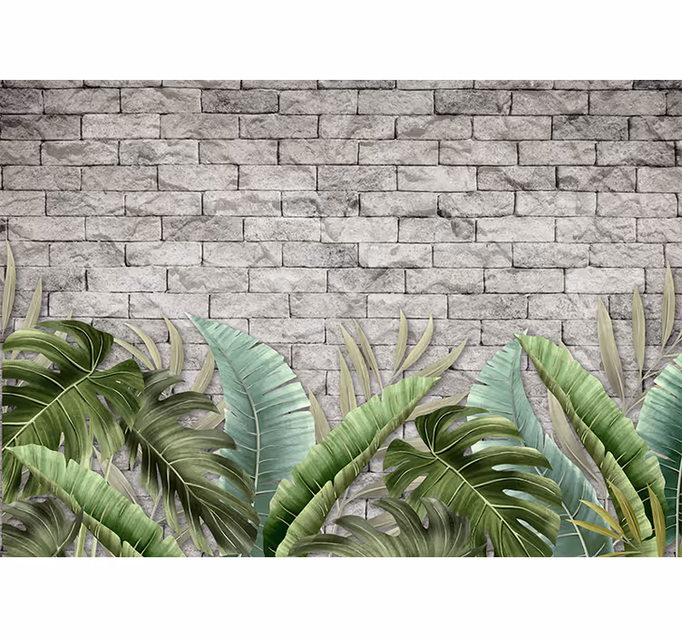 Nature wall mural vibrant tropical greens - TenStickers