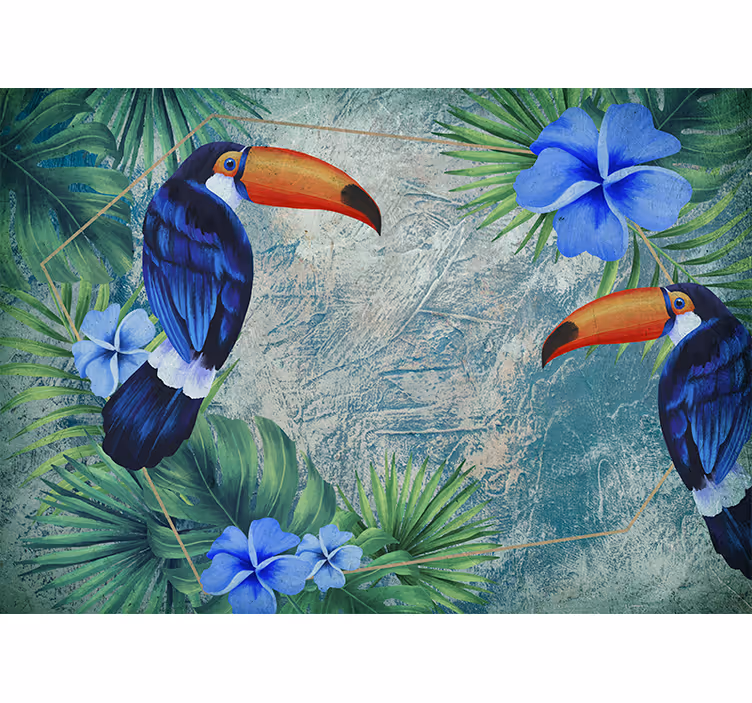 Wall mural animals tropical toucan duo - TenStickers