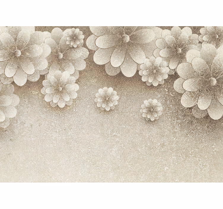 Flowers wall mural with graceful floral designs - TenStickers