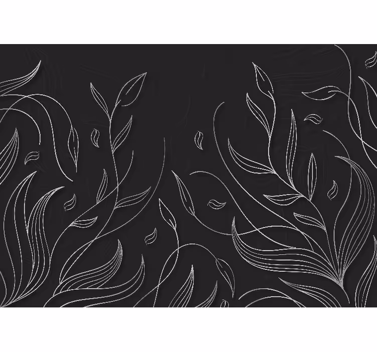 Nature wall mural elegant leaf designs - TenStickers
