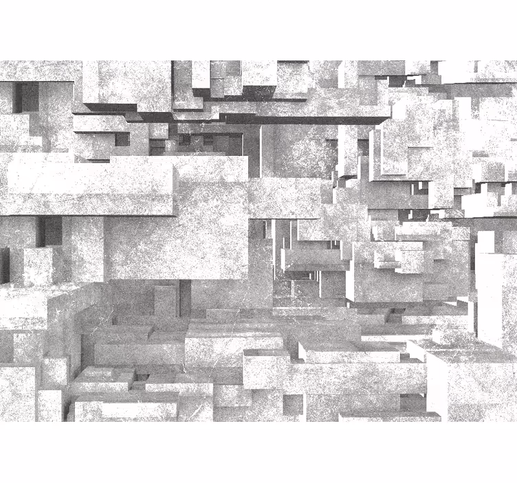 Abstract mural wallpaper geometric layered design - TenStickers