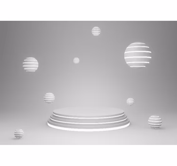 Abstract mural wallpaper geometric floating shapes - TenStickers