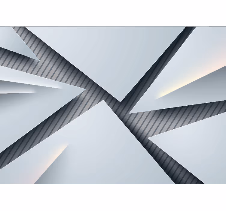 Abstract mural wallpaper geometric layered shapes - TenStickers