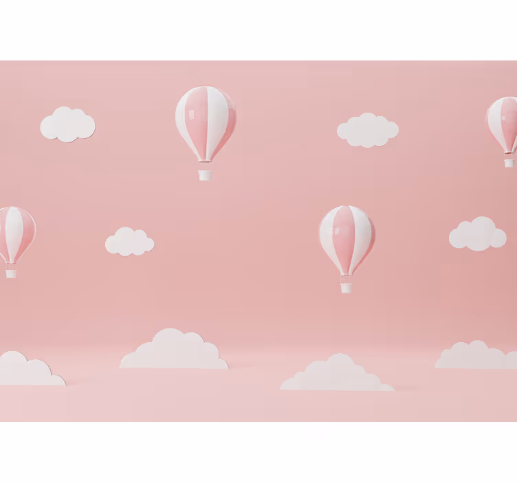 Love wall mural colorful sky balloons - TenStickers