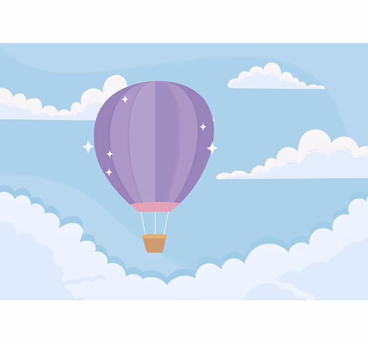 Childrens bedroom wall mural playful hot air balloons - TenStickers