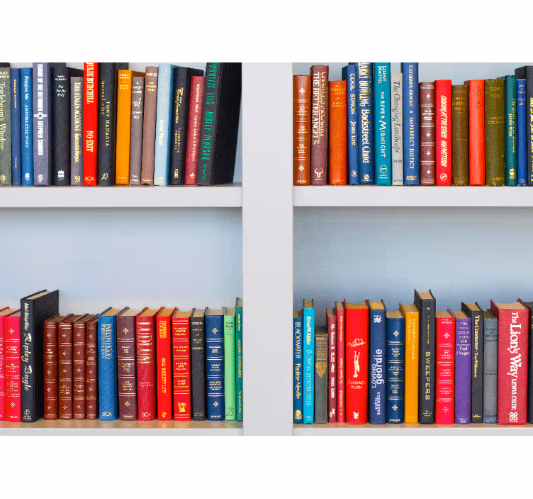 Colorful books on bookshelf Office Wall Mural - TenStickers
