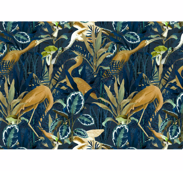 Africa wall mural tropical bird landscape - TenStickers