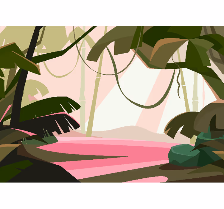 Wall mural jungle lush tropical landscape - TenStickers