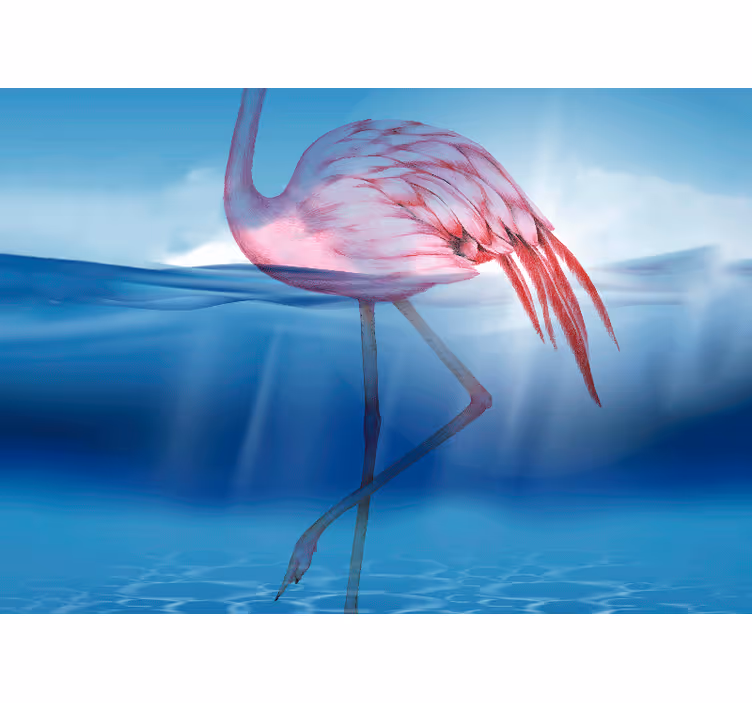 Wall mural animals elegant flamingo pose - TenStickers
