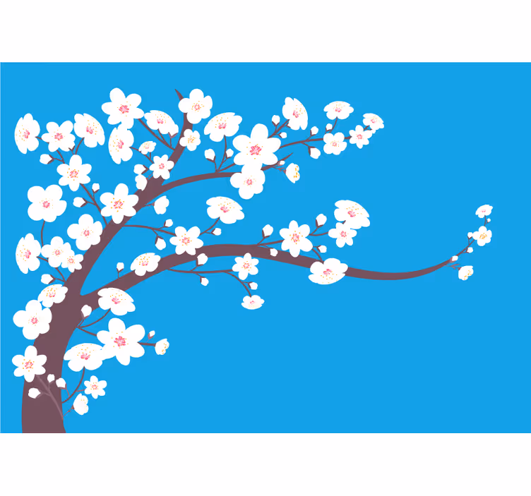 Flowers wall mural sakura blossom branch - TenStickers