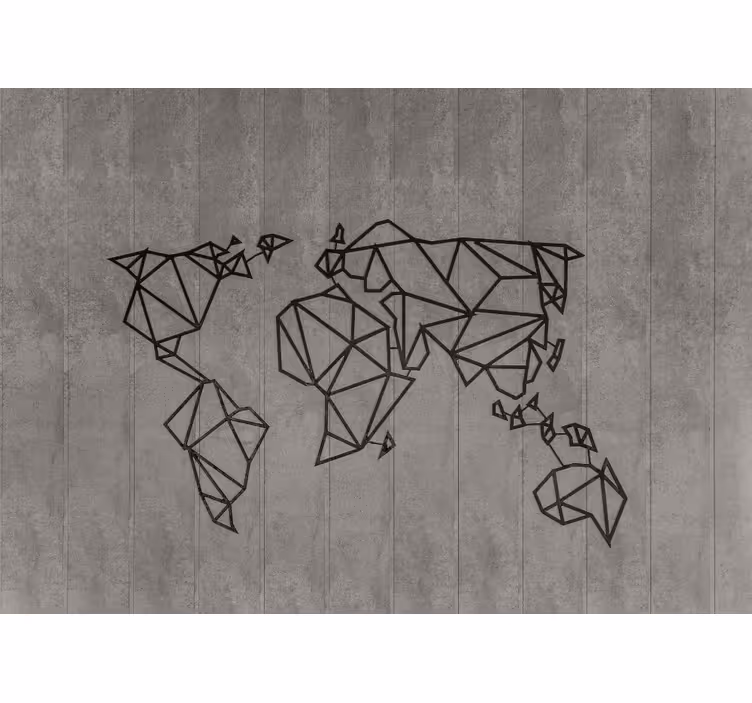 Wall mural world map geometric world outline - TenStickers