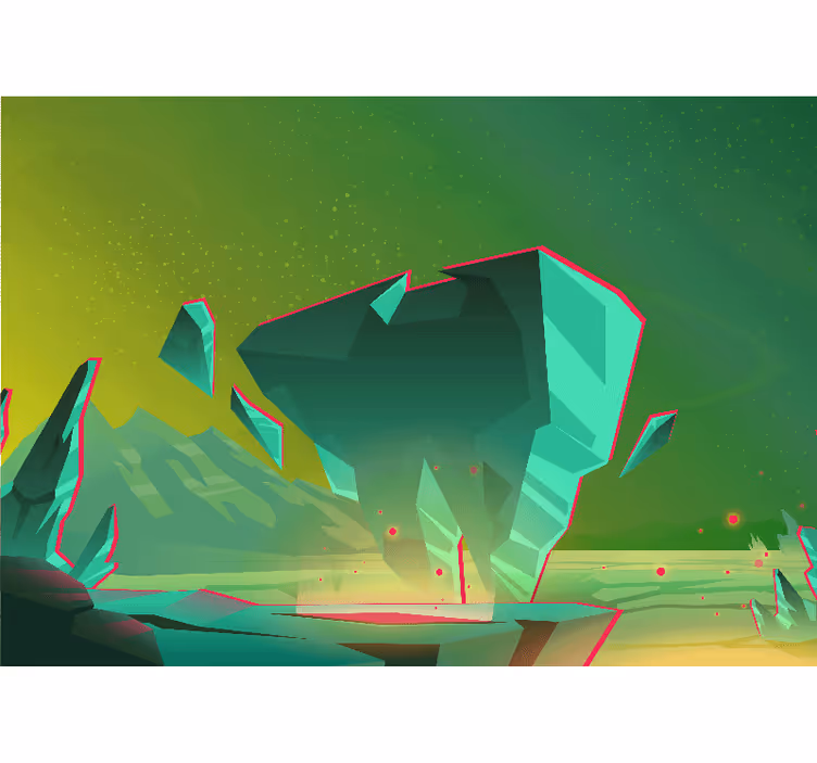 Abstract mural wallpaper geometric green shapes - TenStickers