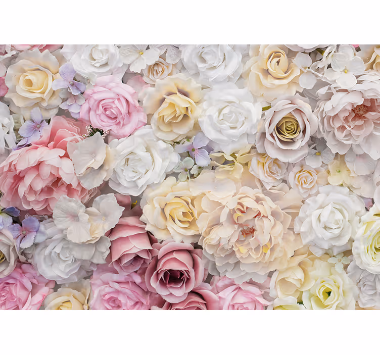 Flowers wall mural graceful rose arrangement - TenStickers