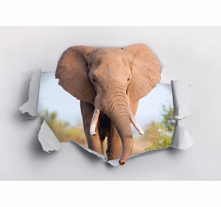 Wall mural animals majestic elephant portrait - TenStickers