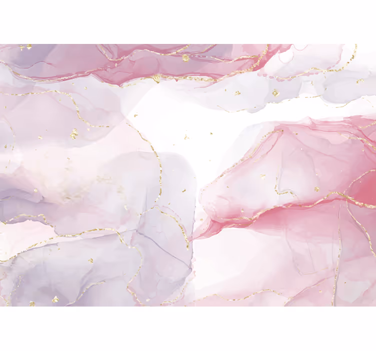 Abstract mural wallpaper delicate pink swirls - TenStickers